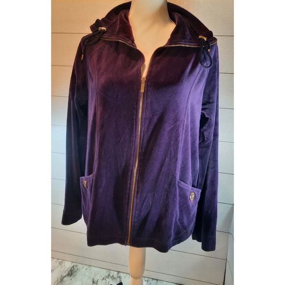 Jones of New York Sport Zip Up Hoodie and Pants Purple SZ LG - Picture 3 of 16